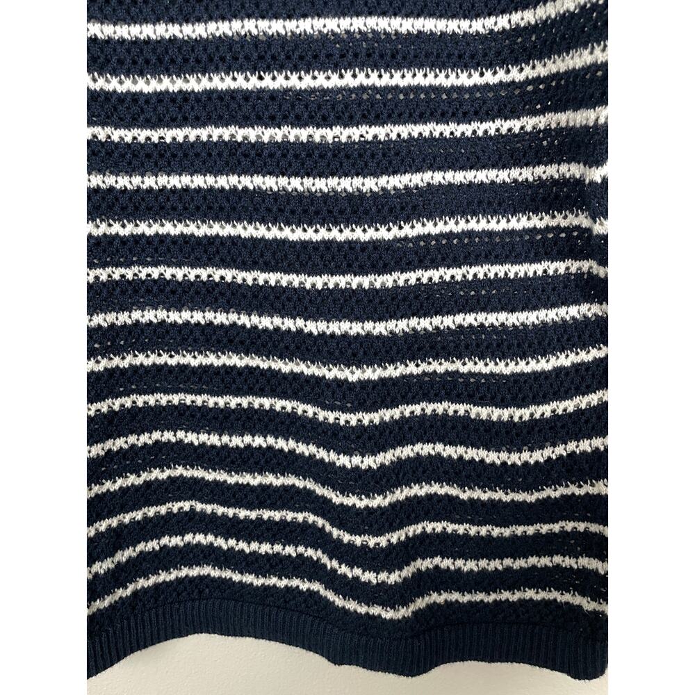 Pact Beachside Crochet Knit Short Sleeve Top Capri Stripe Large Beach Vacation - Picture 9 of 12
